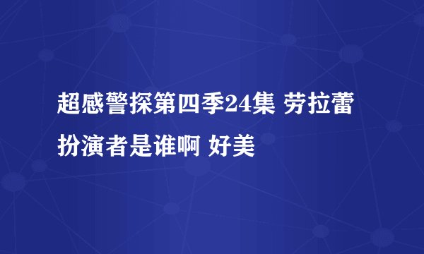 超感警探第四季24集 劳拉蕾扮演者是谁啊 好美