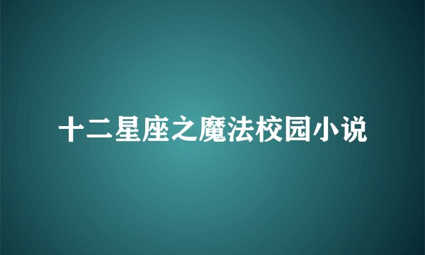 十二星座之魔法校园小说