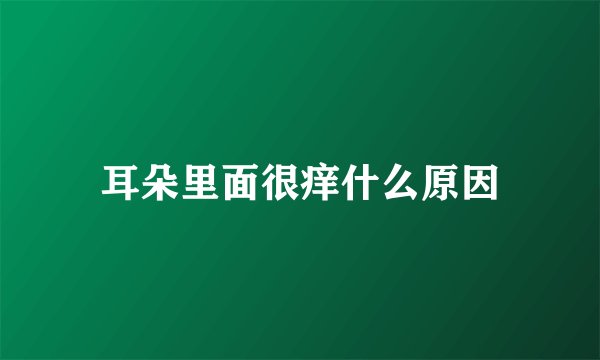 耳朵里面很痒什么原因