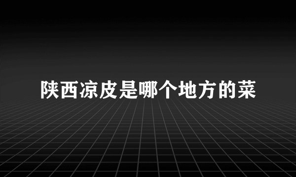 陕西凉皮是哪个地方的菜