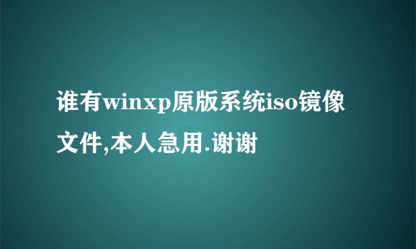 谁有winxp原版系统iso镜像文件,本人急用.谢谢