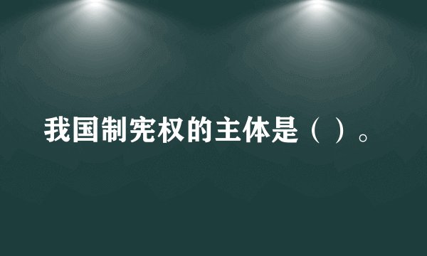 我国制宪权的主体是（）。