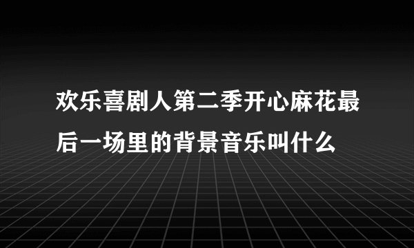 欢乐喜剧人第二季开心麻花最后一场里的背景音乐叫什么