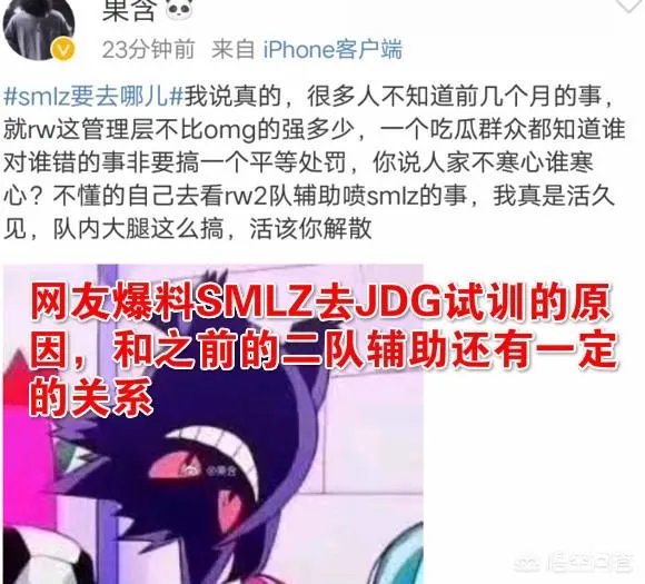 网友爆料称SMLZ离开RW是因为对之前的排位事件处理结果不满,你怎么看?