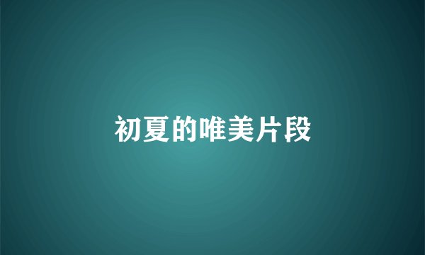 初夏的唯美片段