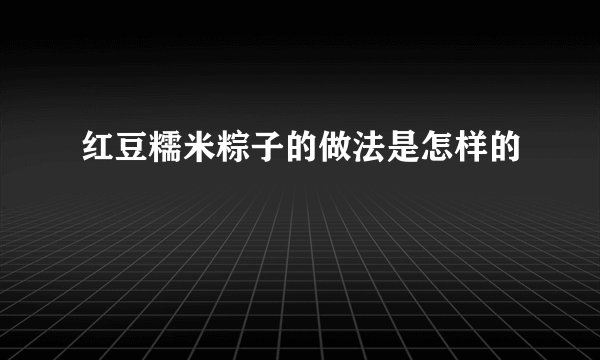 红豆糯米粽子的做法是怎样的