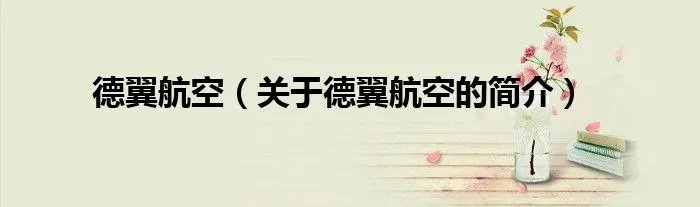 德翼航空（关于德翼航空的简介）