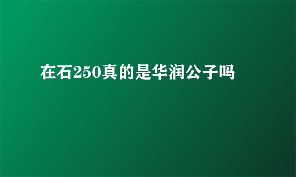 在石250真的是华润公子吗