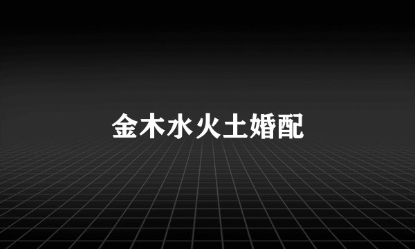 金木水火土婚配