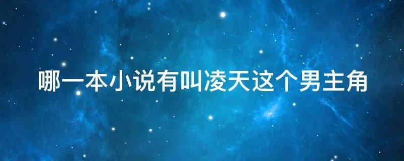 哪一本小说有叫凌天这个男主角