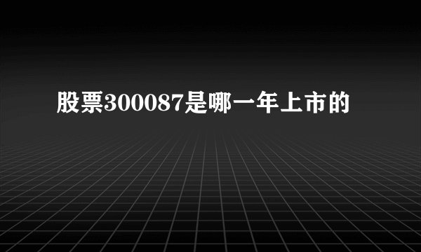 股票300087是哪一年上市的