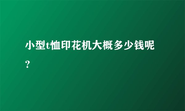 小型t恤印花机大概多少钱呢？
