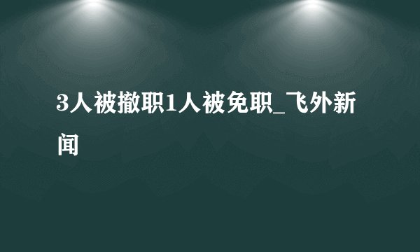 3人被撤职1人被免职_飞外新闻