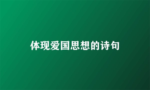体现爱国思想的诗句