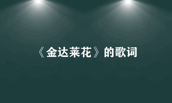 《金达莱花》的歌词