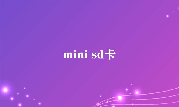 mini sd卡