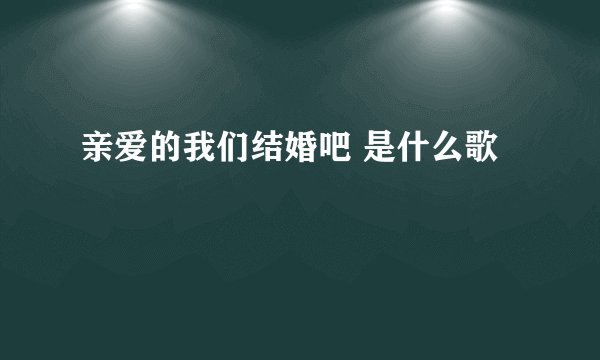 亲爱的我们结婚吧 是什么歌