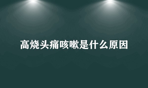 高烧头痛咳嗽是什么原因