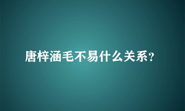 唐梓涵毛不易什么关系?