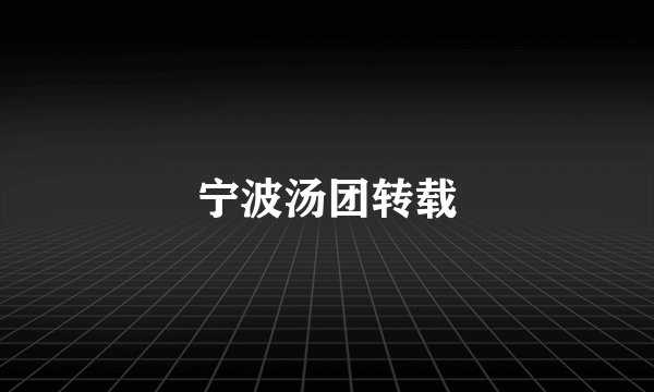 宁波汤团转载
