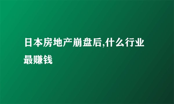 日本房地产崩盘后,什么行业最赚钱