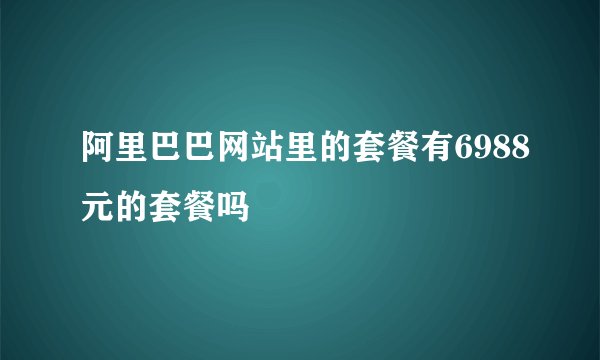 阿里巴巴网站里的套餐有6988元的套餐吗