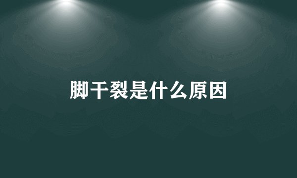 脚干裂是什么原因