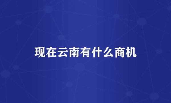现在云南有什么商机