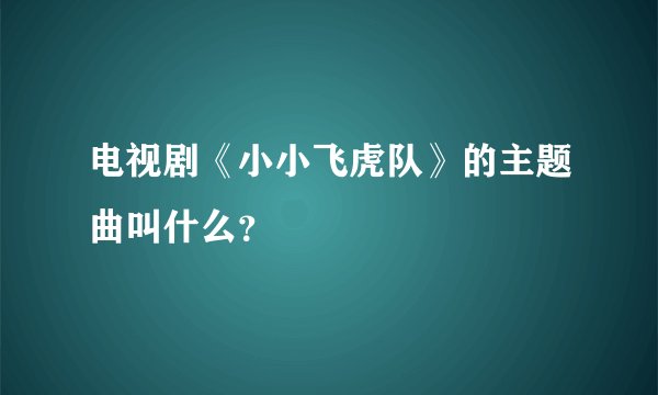 电视剧《小小飞虎队》的主题曲叫什么？