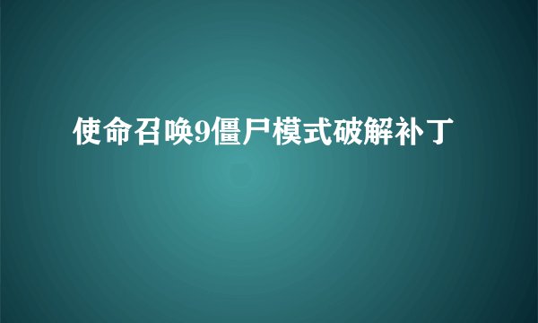 使命召唤9僵尸模式破解补丁