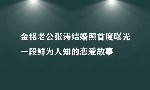 金铭老公张涛结婚照首度曝光一段鲜为人知的恋爱故事
