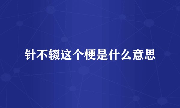 针不辍这个梗是什么意思