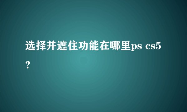 选择并遮住功能在哪里ps cs5？