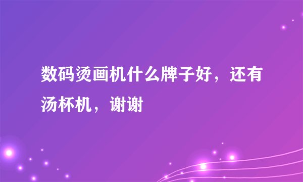 数码烫画机什么牌子好,还有汤杯机,谢谢