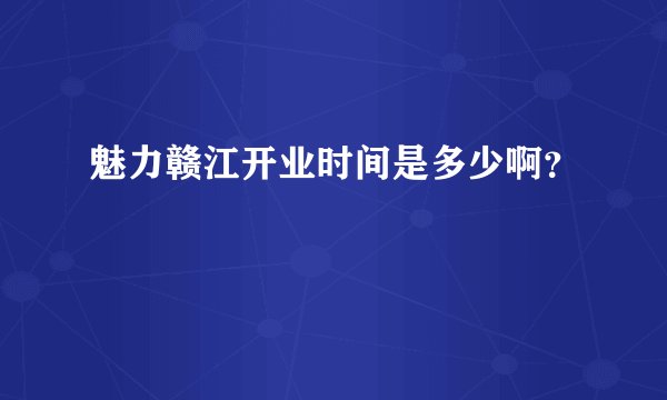 魅力赣江开业时间是多少啊？