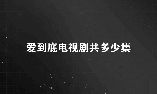 爱到底电视剧共多少集