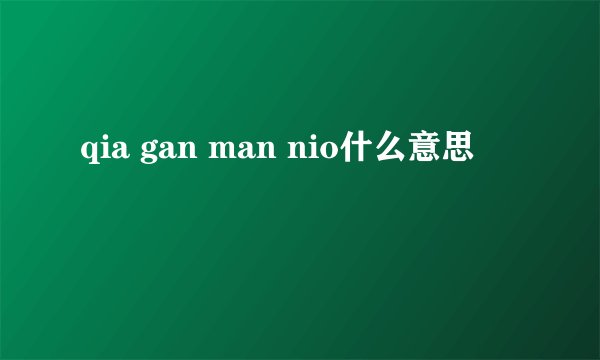 qia gan man nio什么意思