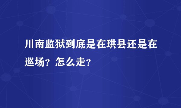 川南监狱到底是在珙县还是在巡场？怎么走？
