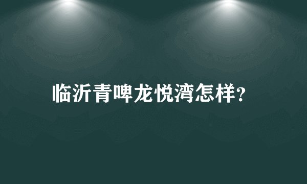 临沂青啤龙悦湾怎样?