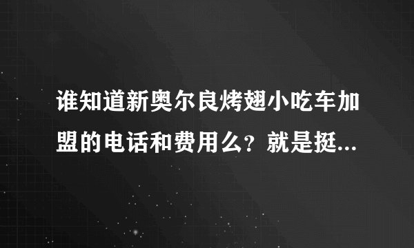 谁知道新奥尔良烤翅小吃车加盟的电话和费用么？就是挺小的一个车子。