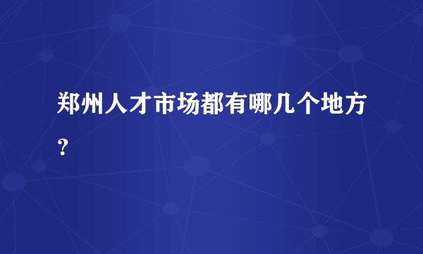 郑州人才市场都有哪几个地方？