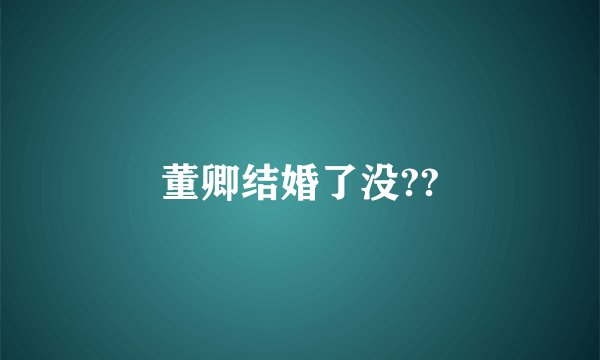 董卿结婚了没??