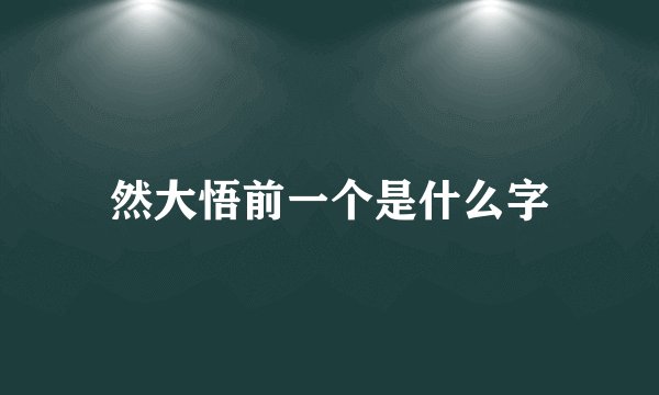 然大悟前一个是什么字