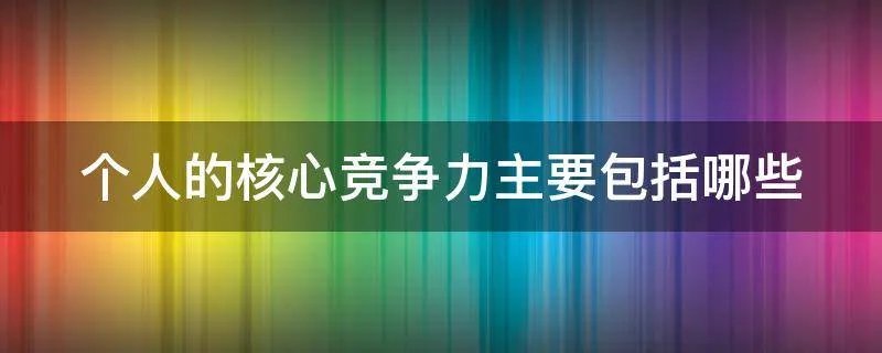 个人的核心竞争力主要包括哪些