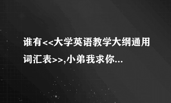 谁有<<大学英语教学大纲通用词汇表>>,小弟我求你们能给我!!