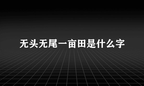 无头无尾一亩田是什么字