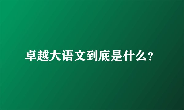 卓越大语文到底是什么?