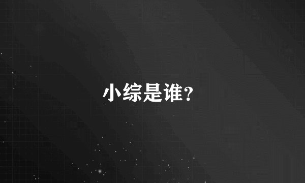 小综是谁？