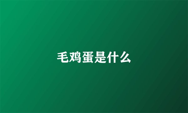 毛鸡蛋是什么