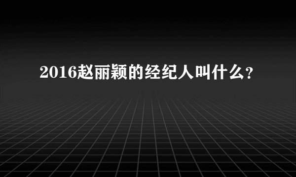 2016赵丽颖的经纪人叫什么?